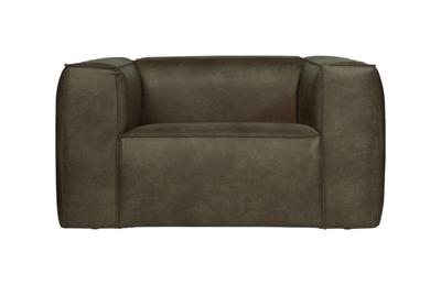 WOOOD Fauteuil 'Bean' Recycle Leer, kleur Army