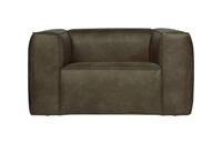 WOOOD Fauteuil 'Bean' Recycle Leer, kleur Army - thumbnail