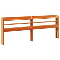 Bedframe met hoofdbord massief grenenhout wasbruin 200x200 cm - thumbnail