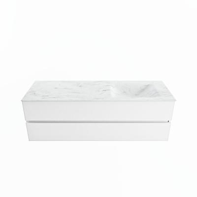 MONDIAZ VICA-DLUX 150cm badmeubel onderkast Talc 2 lades. Inbouw wastafel CLOUD rechts zonder kraangat, kleur Opalo. MONDIAZ VICA-DLUX 150cm badmeubel onderkast Talc 2 lades. Inbouw wastafel CLOUD rechts zonder kraangat, kleur Opalo.