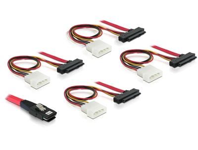 DeLOCK Mini SAS SFF-8087 > 4 x SAS SFF-8482 + power adapter