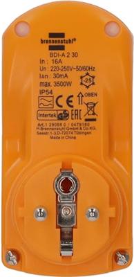 Brennenstuhl Veiligheidsadapter BDI-A 2 30 IP54 - 1290660 - thumbnail