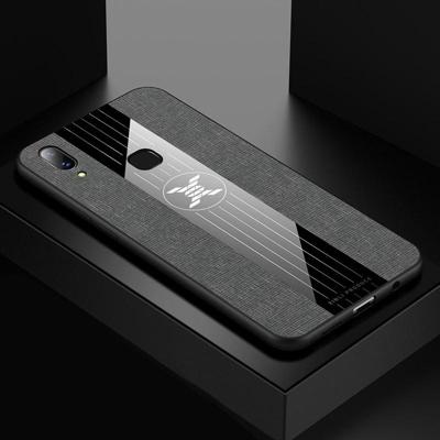 Voor vivo X21i XINLI stiksels doek textuur schokbestendig TPU beschermhoes (grijs)