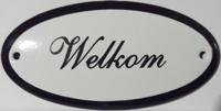 Emaille deurbord ovaal Welkom - thumbnail
