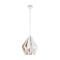 Eglo HanglampCarlton 1 31cm wit met goudkleurig - 49932 - thumbnail
