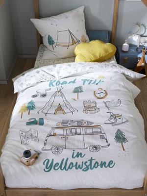 Dekbedovertrek + kussensloopset voor kinderen YELLOWSTONE beige