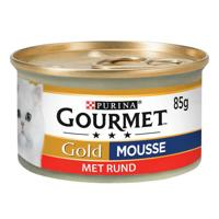 Gourmet Gold Mousse met rund kattenvoer 1 tray (24 x 85 g) - thumbnail