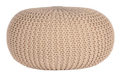 LABEL51 Poef 'Knitted', 70 x 35cm, kleur Naturel LABEL51 Poef 'Knitted', 70 x 35cm, kleur Naturel