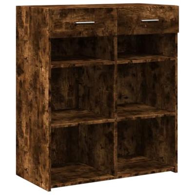 Dressoir 80x42,5x93 cm bewerkt hout gerookt eikenkleurig