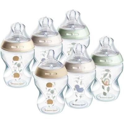 TOMMEE TIPPEE - Pak van 6 Closer to Nature flessen - Anti-Colic speen met ventiel - 260ml - Veelkleurig