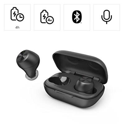 Thomson Bluetooth hoofdtelefoon, True Wireless in-ear hoofdtelefoon met microfoon, oordopjes met laadstation, lichte draadloze hoofdtelefoon met spraakassistent en touch-bediening, IPX4, Bluetooth