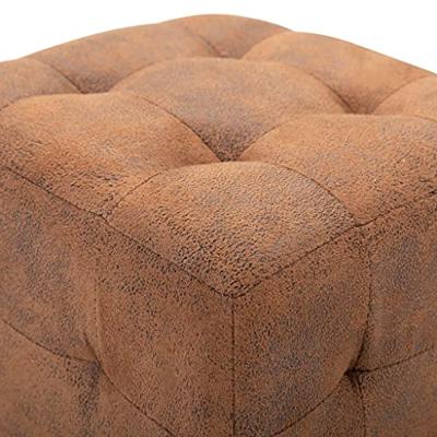 VidaXL Poef 2 st 30x30x30 cm kunstsuède bruin VidaXL Poef 2 st 30x30x30 cm kunstsuède bruin