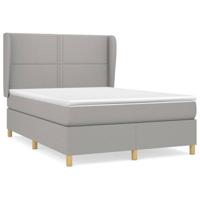 Boxspring met matras stof lichtgrijs 140x190 cm - thumbnail
