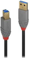 Lindy 36744 5m USB A USB B Mannelijk Mannelijk Zwart USB-kabel - thumbnail