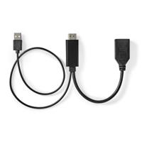 HDMI-Adapter | HDMI Connector | DisplayPort Male | Vernikkeld | Recht | PVC | Zwart | 1 Stuks | Polybag - thumbnail