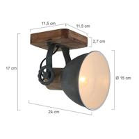 Mexlite Spot gearwood 7968gr grijs - thumbnail
