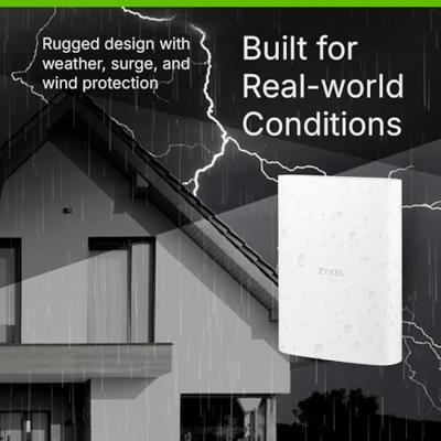 Zyxel 5G-Router voor Buitengebruik met IP55-Bescherming | Hoge Snelheid van 7 Gbps | 2,5 GbE PoE LAN | Nebula Cloud Managed | Bevestiging op Bureau, Muur, Raam of Paal | Weerbestendig [FWA70]