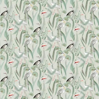 DUTCH WALLCOVERINGS behang flamingo crème- en mintkleurig