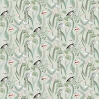 DUTCH WALLCOVERINGS behang flamingo crème- en mintkleurig - thumbnail