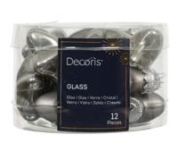 Sterren glas L2b4,5h4 cm grijs 12 st Decoris - Decoris - thumbnail