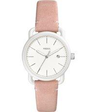 Horlogeband Fossil ES4400 Leder Roze 16mm