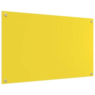 VidaXL Keuken spatscherm geel 100 x 60 cm gehard glas