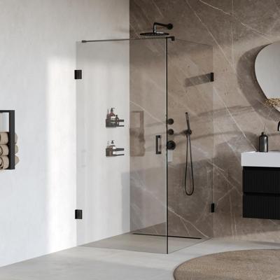 Brauer Void - Douchecabine met Draaideur - Helder Glas - 90x120x200 cm - incl. Glascoating - Mat Zwart