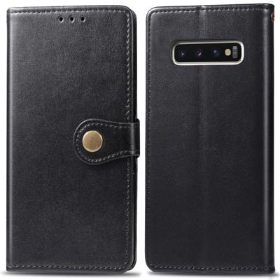 Retro effen kleur lederen gesp mobiele telefoon bescherming lederen draagtas met foto frame & kaartsleuf & portemonnee & beugel functie voor Galaxy S1