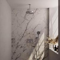 BRAUER Stripe Thermostatische Inbouw Regendouche - drukknoppen - 25cm douchekop - plafondarm - 3-standen handdouche - doucheslang - wandaansluitbocht - RVS-kleurig geborsteld PVD 5-NG-423 - thumbnail