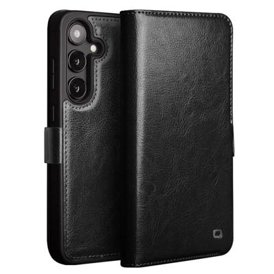 Qialino Samsung Galaxy S25 Plus hoesje - Leren bookcase - Zwart Qialino Samsung Galaxy S25 Plus hoesje - Leren bookcase - Zwart