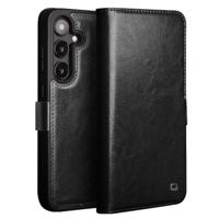 Qialino Samsung Galaxy S25 Plus hoesje - Leren bookcase - Zwart - thumbnail