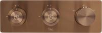 Ben Engraved Line thermostaat afbouwdeel met omstelrichting geborsteld koper pvd-coating - thumbnail