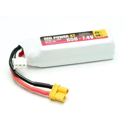 Red Power LiPo accupack 7.4 V 650 mAh 25 C Softcase XT30 Red Power LiPo accupack 7.4 V 650 mAh 25 C Softcase XT30