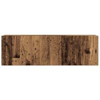 4-delig Tv-meubelset wandmontage bewerkt hout oud houtkleurig - thumbnail