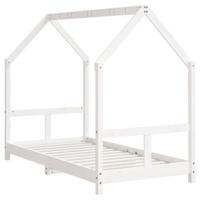 Kinderbedframe 80x160 cm massief grenenhout wit - thumbnail
