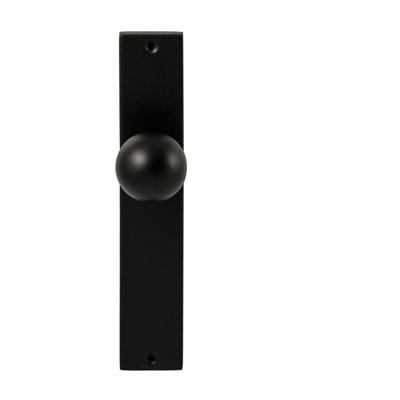 Hardbrass Knopkruk Sfera op rechthoekig langschild blind - zwart