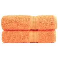 VidaXL Badhanddoeken solund 2 st 600 g/m² 70x140 cm oranje - thumbnail