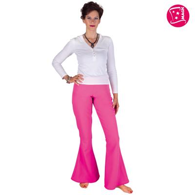 Roze hippiebroek vrouw