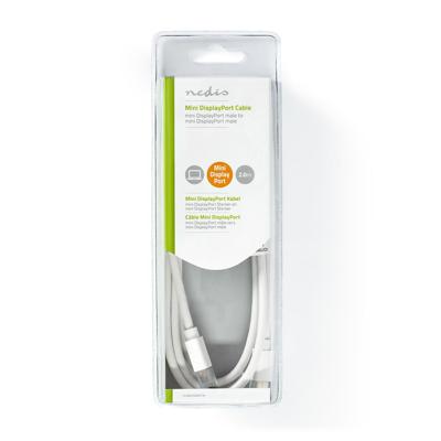 Nedis CCGB37504WT20 Mini-displayport - Mini-displayport-kabel Mini-displayport Male - Mini-displayport Male 2,0 M Wit
