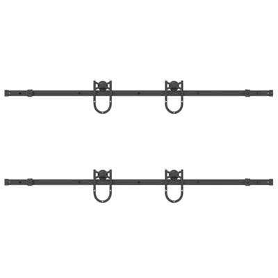 Doos met onderdelen voor schuifdeur 183 cm staal zwart