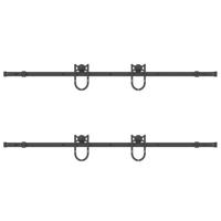 Doos met onderdelen voor schuifdeur 183 cm staal zwart - thumbnail