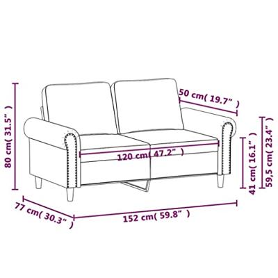 Tweezitsbank 120 cm kunstleer wijnrood