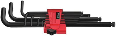 Wera 950 PKL/9 BM N Inbus Haakse schroevendraaierset 1.5 mm, 2 mm, 2.5 mm, 3 mm, 4 mm, 5 mm, 6 mm, 8 mm, 10 mm 9-delig