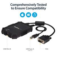 .com USB 2.0 KVM console - draagbare laptop Crash cart adapter met bestandsoverdracht & video-opname - KVM-schakelaar - 1 x KVM port(s) - 1 lokale gebruiker - desktop - thumbnail