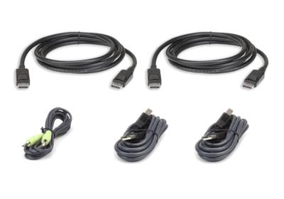 ATEN KVM Aansluitkabel [1x DisplayPort stekker, USB-A 2.0 stekker, Jackplug male 3,5 mm - 1x USB 2.0 bus B, Jackplug male 3,5 mm, DisplayPort stekker] 3.00 m