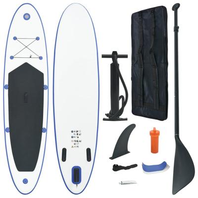 VidaXL Stand up paddleboardset opblaasbaar blauw en wit