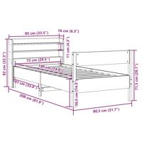 Bedframe zonder matras massief grenenhout wit 140x190 cm - thumbnail