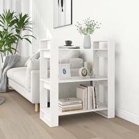 Boekenkast/kamerscherm 80x35x91 cm massief grenenhout wit - thumbnail