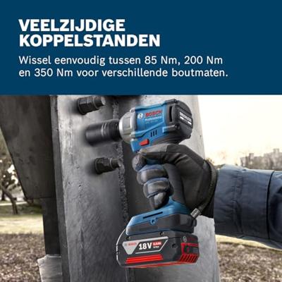 Bosch Blauw GDS 18V-350 Accu slagmoeraanzetter | Zonder accu's en lader - 06019M5000 Bosch Blauw GDS 18V-350 Accu slagmoeraanzetter | Zonder accu's en lader - 06019M5000