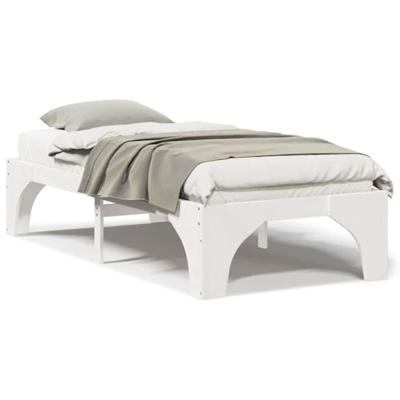 Bedframe met opslag Wit 75 x 190 cm Massief grenenhout